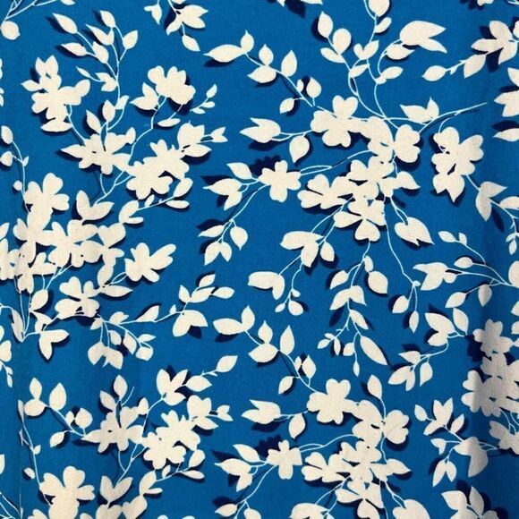 Draper James Sleeveless Tank Dress Ruffle Hem Blue White Floral Print size S / M - Picture 10 of 11